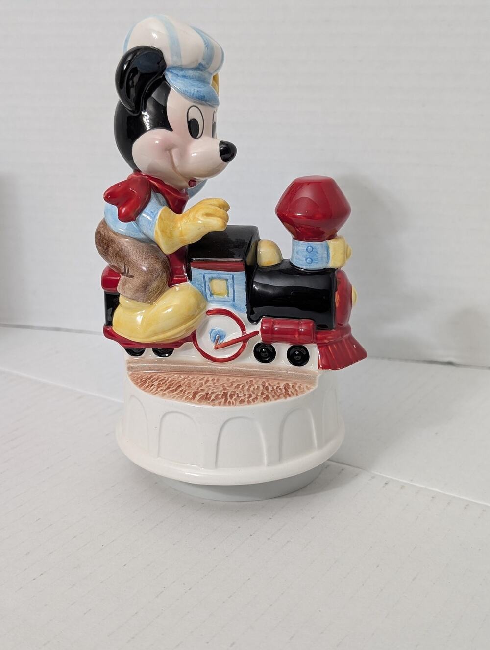 Vintage Disney Schmid Mickey Mouse Conductor Train Music Box